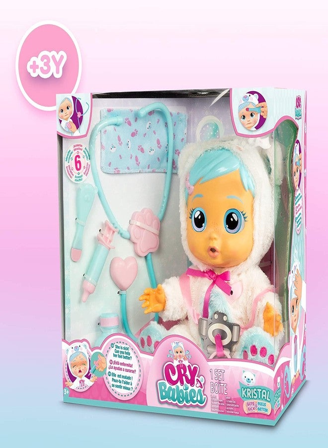 FRATELLI Cry Babies Kristal Gets Sick & Feels Better Playset- 12" Inch Doll Doll with Doctor Accessories,Multicolor - Image 2
